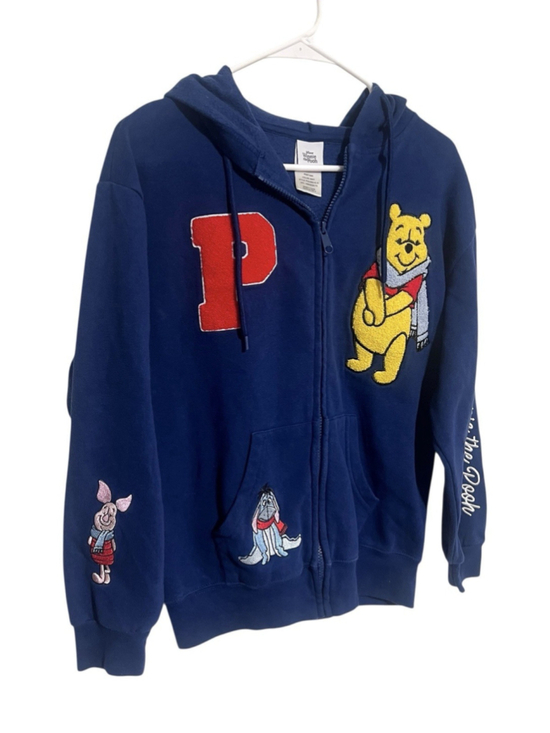 Disney Tops - Disney Winnie the Pooh Hoodie Jacket Women’s XS Zip Fleece Embroidered Patches